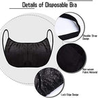 24 Pieces Disposable Nonwoven Bras Black Disposable Bra Women's Disposable Spa Bras Beauty Top Underwear Brassieres for Sunless Spray Tanning