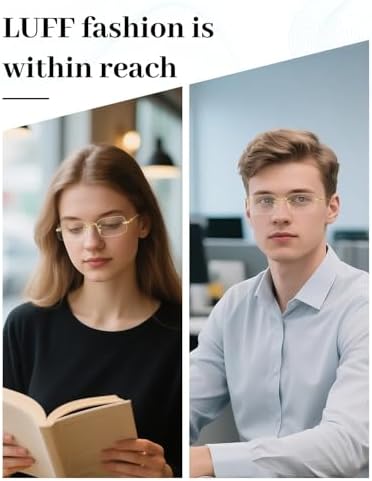 LUFF Rimless Reading Glasses for Men Women | Ultra Lightweight 0.6oz | Computer Readers Anti-Eyestrain | +1.0 to +4.0