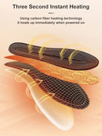 Heated Insoles for Men & Women, Foot Warmer Rechargeable with USB Cord, Cut to Fit Thermal Shoe Inserts for Boots & Shoes, Electric Toe Warmers for Winter