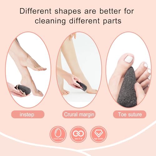 SAMEBUTECO Natural Volcanic Pumice Stone for Feet Pumice Cleaning Stone for Sole of The Foot,Edges of The Foot,Toe Seams Deep Clean,Foot Scrubber for Dead Skin Remover 3 Shapes