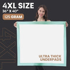 50 Count Incontinence Bed Pads Disposable 40'' x 36'' - 125 Gram Heavy Duty Super Absorbent Underpads Chucks Pads for Adults Elderly, and Pets