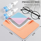 Navona 30 Pack Microfiber Glasses Cleaning Cloths with 2 Lens Cleaner Sprays, Premium Eyeglass Cleaning Cloths for Glasses, Sunglasses, Camera Lens & Screens – Streak-Free, Safe for Electronics