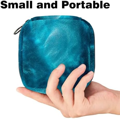 1 Pcs Sanitary Napkin Storage Bags Menstrual Cup Pouch Tampon Bags Portable Menstrual Pads Bags Tampon Storage Pouch for Women Girls Feminine Care, Light Blue Tie Dye