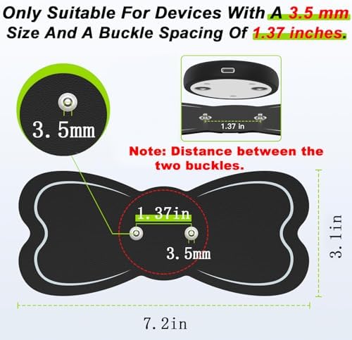 TENS Unit Electrodes Pads (4-Piece Packs) Wireless TENS Unit Electrodes Pads(7.2" x 3.1") Compatible with 3.5mm Snap-On Devices, Reusable（Please Check Electrode Pad Sizes Before Purchase）