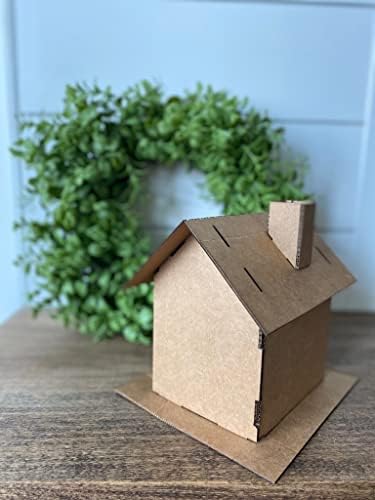 Gingerbread House Kit (Cardboard) - Pack of 5 - Small Size - Designed & Made in The USA - Christmas Holiday Craft for Home, Classroom, Family DIY Decor