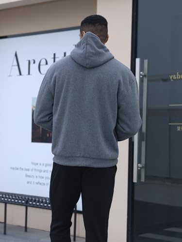 Sherpa Lined Hoodies for Men Heavyweight Fleece Sweats Thick Warm Full Zip Up Jacket Big and Tall