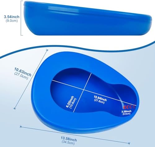Bedpan Set with 120 Disposable Liners - These bedpans are Comfortable for Both Women and Men and are Made of Thick, Oversized, Heavy-Duty PP Material