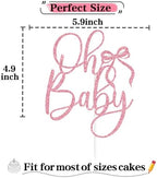 Pink Glitter Bowknot Oh Baby Cake Topper, Bow Ties Coquette Princess Baby Shower Cake Décor, Bowknot Welcome Baby Girl Gender Reveal Baby Shower Party Decorations