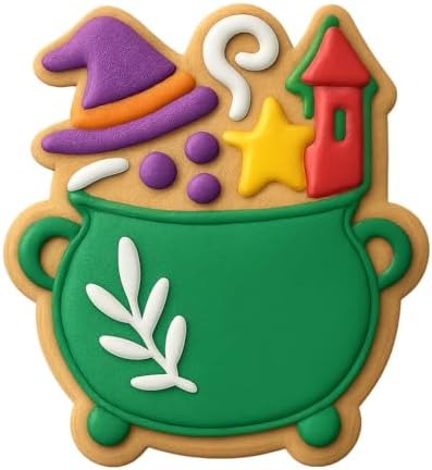 Cauldron Salem Witch Cookie Cutter & Stamp, Fondant & Clay - 4x3.5