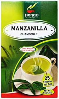Hanan Peruvian Secrets Manzanilla Herbal Tea | 100% Natural Chamomile | 25 Tea Bags | Aids in Digestion and Naturally Promotes Relaxation to Relieve Occasional Stress