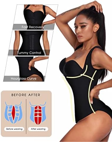 Ekouaer Women's Underbust Corset Waist Trainer Cincher Steel Boned Body Shaper Tummy Fat Burner S-4XL