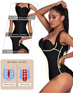 Ekouaer Women's Underbust Corset Waist Trainer Cincher Steel Boned Body Shaper Tummy Fat Burner S-4XL