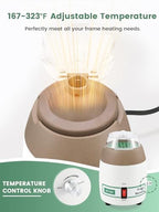 Huanyu Frame Warmer 167-323℉ Eyeglass Framing Heater Adjustable Temperature Less Than 64dB Hot Air Framed Adjuster for Resin/Sheets Spectacle Frames CE