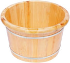 Wooden Foot Soaking Tub with Massage Rollers & Cover Plate Portable Foot Bath Basin Home Pedicure Spa Bucket Relaxing Foot Care Tool for Household Feet Soaking and Daily Relaxation
