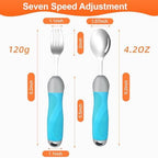Weighted & Swivel Adaptive Utensils for Hand Tremors,Parkinson‘s - Comfort Grip Silverware Set, Eating Aids for Arthritis, Elderly & Weak Hands (Spoon & Fork)