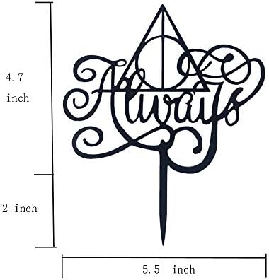 Black Always Cake Topper, Always Cake Sign Inspired for Wedding Anniversary/Bridal/Shower Party Cake Decor, After All This Time Cake Topper