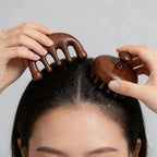 Scalp Massager for Hair Growth, Two-Piece Set-Manual Head Scrubber with Sandalwood, Portable Handheld Tool for Scalp Care & Relaxation, Stress Relief Brush for Home and Travel Spa Experience