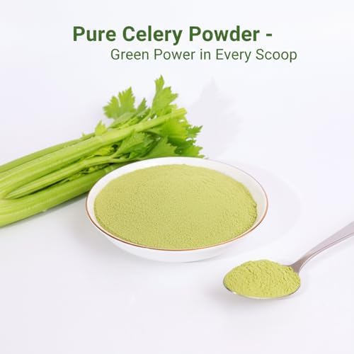 MOCKRAND Pure Celery Powder 17.64 oz, Fresh Celery Juice Powder, No Additives, Celery Powder for Seasoning, Cooking and Baking
