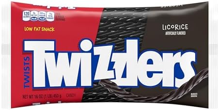 TWIZZLERS Twists Licorice Flavored Licorice Style, Chewy Candy Bag, 16 oz