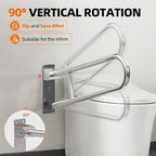 SPECILITE Heavy Duty Toilet Grab Bar 29.5 in, 440 Lbs Load Capacity, Anti-Slip Flip up Handicap Safety Rails for Shower, Wall Mount Support Handrails with Paper Holder, for Elderly, Disabled, Pregnant
