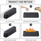 Fireplace Flame Diffuser, Aromatherapy Essential Oil Diffuser, 80ml Cool Mist Ultrasonic Humidifier for Bedroom,Office,Home,Yoga, Timer & Auto Shut-Off, 7 Colorful Night Light