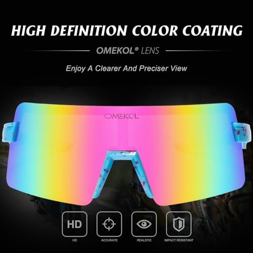 OMEKOL Two Sizes For Adults and Youth Polarized Sunglasses Men Women Outdoor Sport Baseball Glasses UV400 Cycling Eyewear