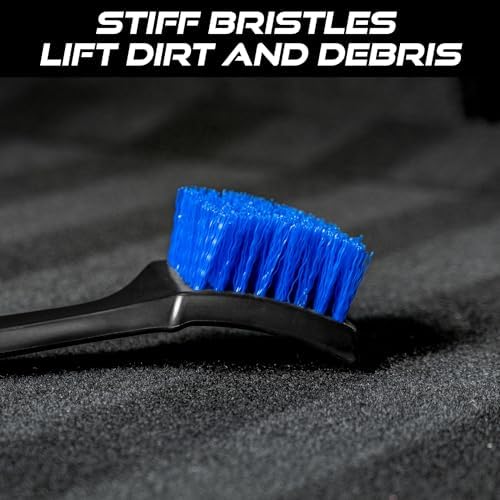 Viking Carpet Cleaning and Scrub Brush for Floor Mats, Cleaning Brush for Car Interior and Home, Black and Blue, 8.3 inch x 2.5 Inch