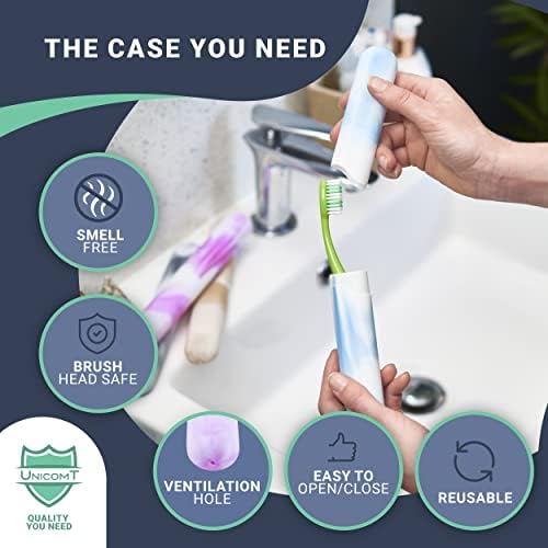 8 PCs Elite Travel Toothbrush Case with Drainage Holes–Portable, Breathable Plastic Toothbrush Holder Travel Covers–Ideal for Camping, Trips & Daily Use Cute Tooth brush Cover Container– Multi Colors