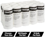 Choose-Your-Size Paper Towels, 2-Ply, White, 128 Sheets/Roll, 15 Rolls/Carton
