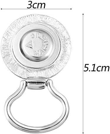 MJartoria Interchangeable Snap Buttons Centerpiece Rhinestone Eye Glass Holding Brooch (Silver Color)