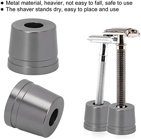 Sonew Safety Stand, Men's Metal Manual Beard Shaver Holder Base for Bathroom Countertops, Base Tool
