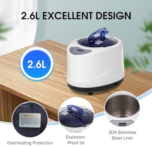 VARIPOWDER Sauna Steamer Machine 2.6L Steam Generator Portable Steam Sauna for Home with Remote Control Steam Cup Home Spa Sauna Accessories