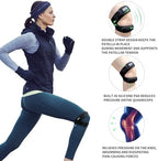 Dual Patella Knee Strap - Double Strap Support for Knee Pain - 2 Pack Black M