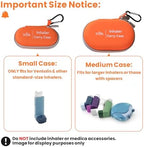 Empty Inhaler Holder Carry Case, Hard-Shell Protective, Splash-Resistant with High-Visibility, Compact & Snug Fit for Asthma & Allergy Sufferers Daily & Travel Use (Small, No Inhaler)