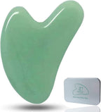 Gua Sha, Jade Stone Gua Sha Massage Tool, Guasha Tool for Face and Body Skin Massage. Gua Sha Set for Toxins Prevents Wrinkles for SPA Acupuncture, Therapy Trigger Point Treatment.