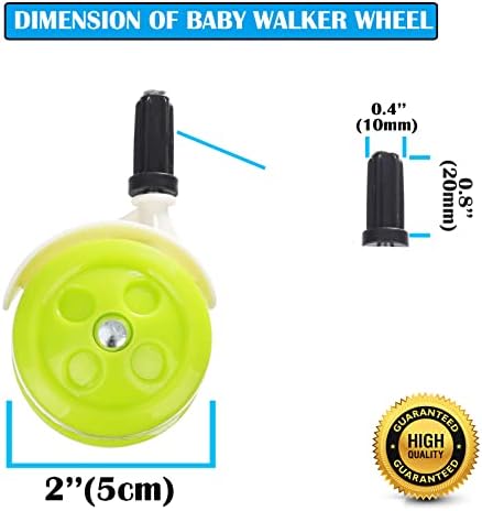 Baby Walker Wheels Replacement Set of 4, Plastic Universal Wheels (Green)