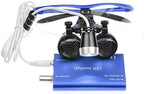 Dental Surgical 2.5X420mm Binocular Loupes + 3W LED Head Light Lamp + Aluminum Box (Blue) by SuperElight