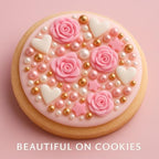 Confect Pink Mini Roses I Silver Hearts & Vermcelli and White Pearls | Anniversary Sprinkles | Sprinkles for Baking & Cake Decorative | Edible sprinkles - Vegan, Gluten-Free, Nut-Free, Soy-Free, Dairy-Free , Handcrafted Sprinkle 5 Oz