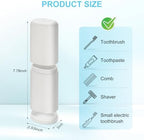 Travel Toothbrush and Toothpaste Case,Portable Tooth Brush Holder,Large White Toothbrush Container with Mouthwash Cup,2 in 1 Toothbrush Organizer for Traveling,Camping,School,Home
