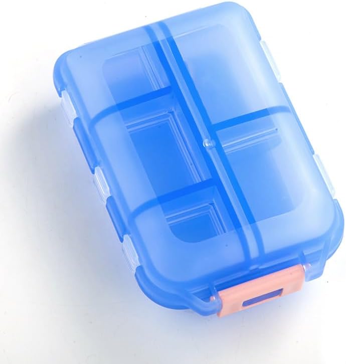 Pill Organizer for Travel - Compact Medicine Pill Box with Daily Compartments, Perfect for Travelers and Elderly(Blue)