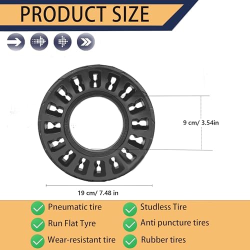 200x50 Solid Tire, 200x50 8''x2'' Scooter Replacement Wheels for Crazy Cart Razor Cart E100 E125 E150 E175 E200 E200s E225 Electric Scooter, 8 Inch Tubeless Rubber Solid Tires