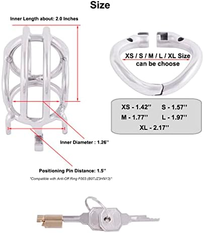 TERNENCE Ergonomic Design Chastity Device 304 Steel Stainless Easy to Wear Male Virginity Lock Chastity Belt K250 (50mm/ L Size)