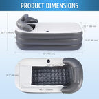 CO-Z Inflatable Bathtub With Electric Air Pump, Portable Tub With Blow Up Bath Pillow Cover, Drainage Cup Holder, Foldable Outdoor Freestanding Tub for Adults, Gray