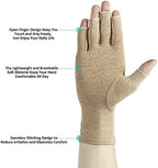 2 Pairs Arthritis Gloves Fingerless Compression Gloves for Relieve Rheumatoid Arthritis, Osteoarthritis, Carpal Tunnel, Joint Pain for Women and Men to Daily Work (Coffee, Medium)