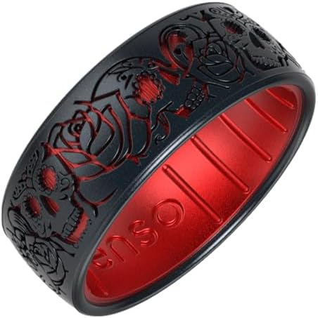 Enso Rings Etched Sugar Skulls 3.0 Silicone Rings - Comfortable and Flexible Design