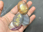 Jet Usui Reiki Healing Set Chakra Balancing Meditation Gemstone Spiritual Energized Positive (Multi Flourite)