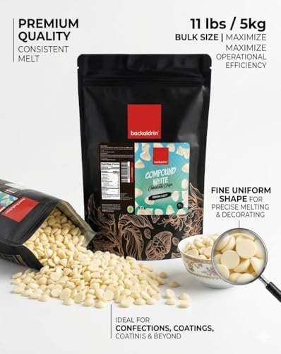 Premium White Chocolate Chips - Smooth Chocolate Chips for Baking Cookies, Brownies, Cakes & Desserts - Creamy White Chocolate - 11 lb (5 kg) Bulk Professional Size