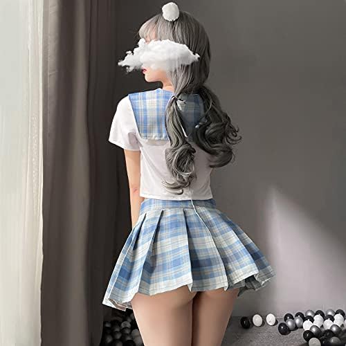 Schoolgirl Outfits Japanese Plaid Pleated Skirt JK Uniform Cosplay Lingerie