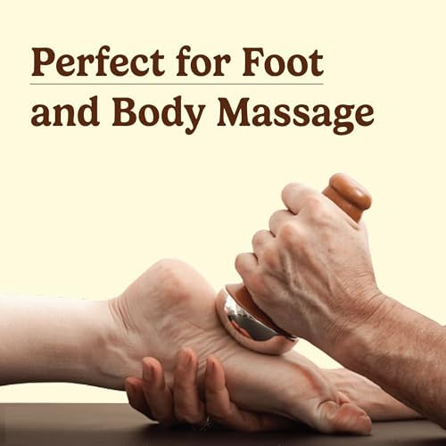 Kansa Wand Vatki Ayurveda Foot Massager - Indian Skincare Tool - SWA Kansa Wand for Feet & Face Relazation, Wellness & Detox - Ayurveda Gifts (Single Big Bowl)