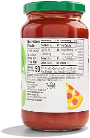 365 by Whole Foods Market, Organic Pizza Sauce, 14 Ounce